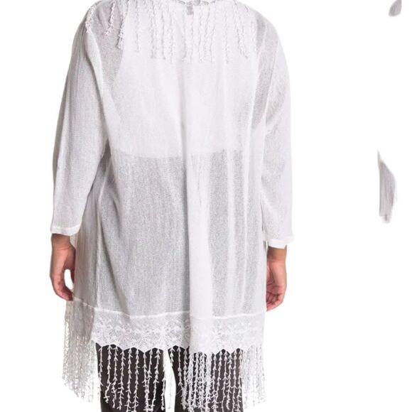 XCVI Dogwood lace trim Cardigan - Picture 2 of 5